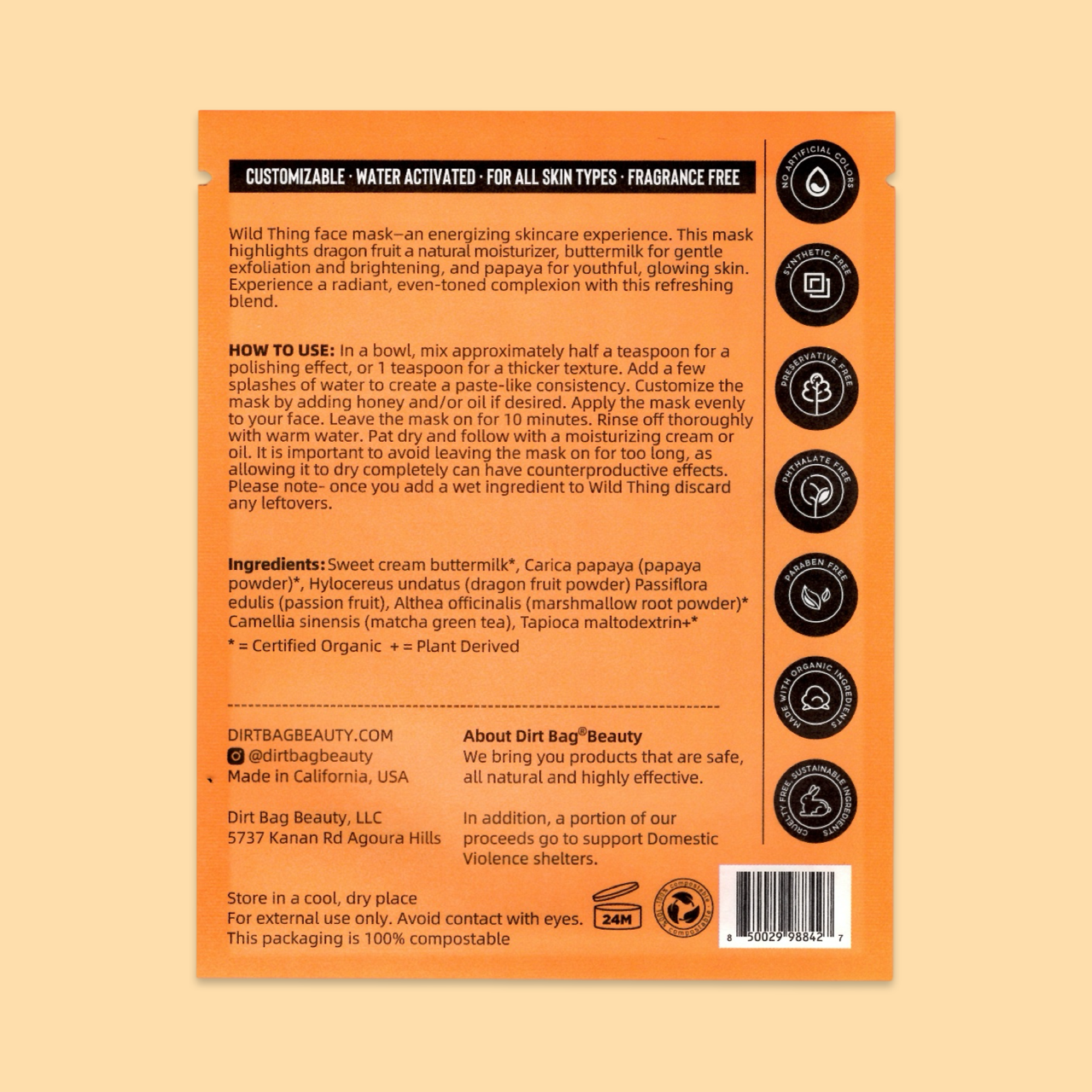 Dirt Bag Beauty -  All-Natural Powder Face Mask -Refreshed & Vibrant