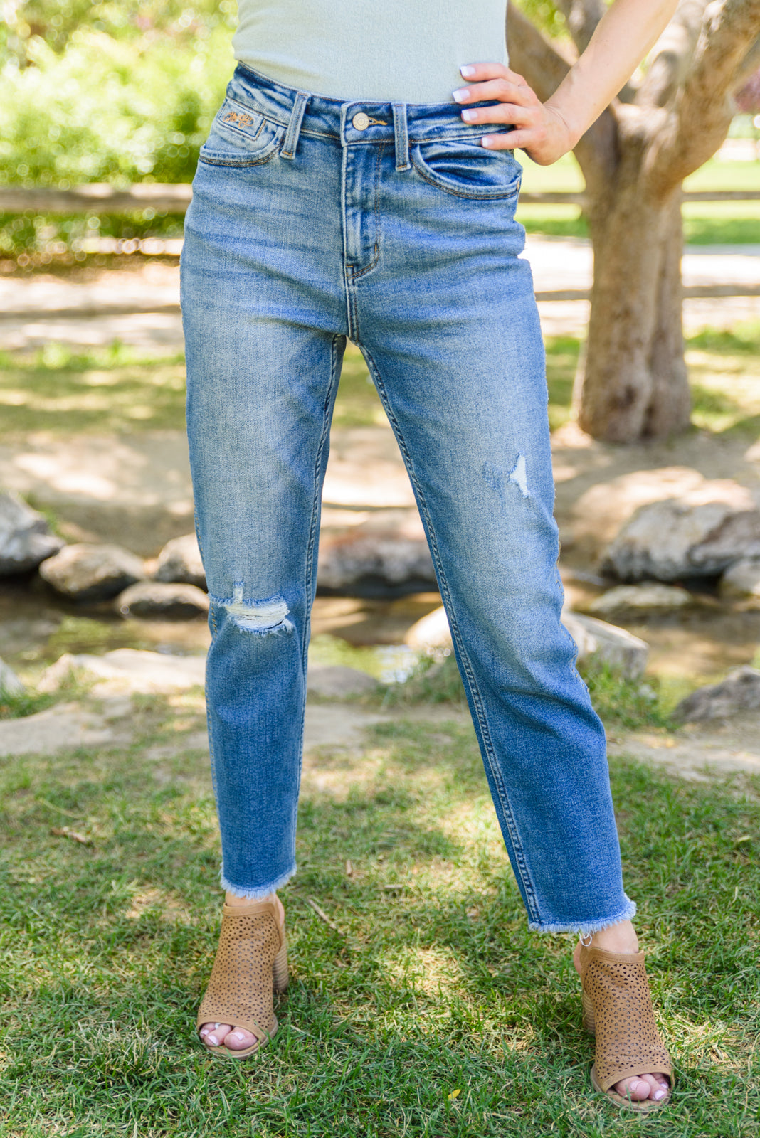 Howdy Embroidery Boyfriend Jeans