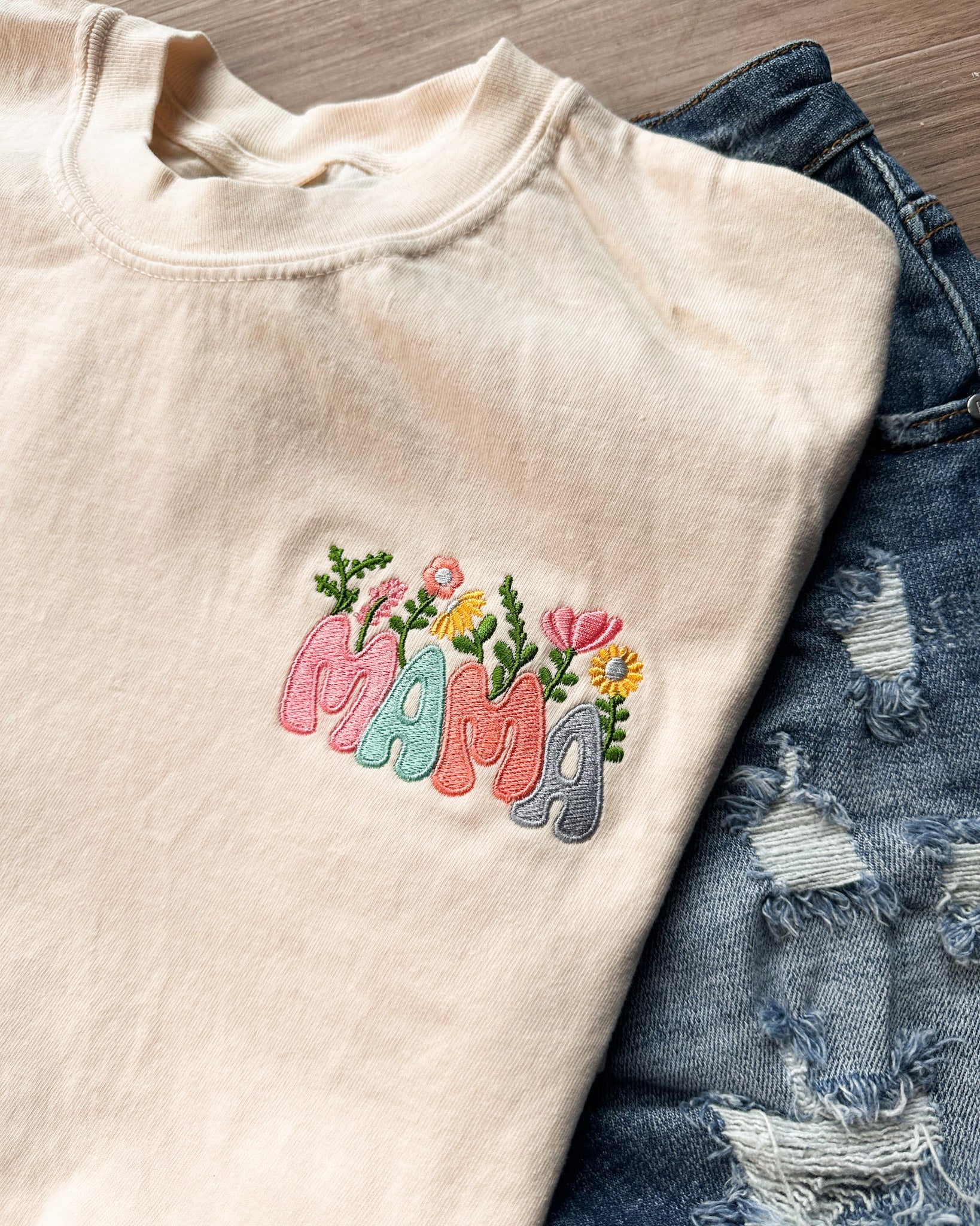 Mama Floral Embroidery