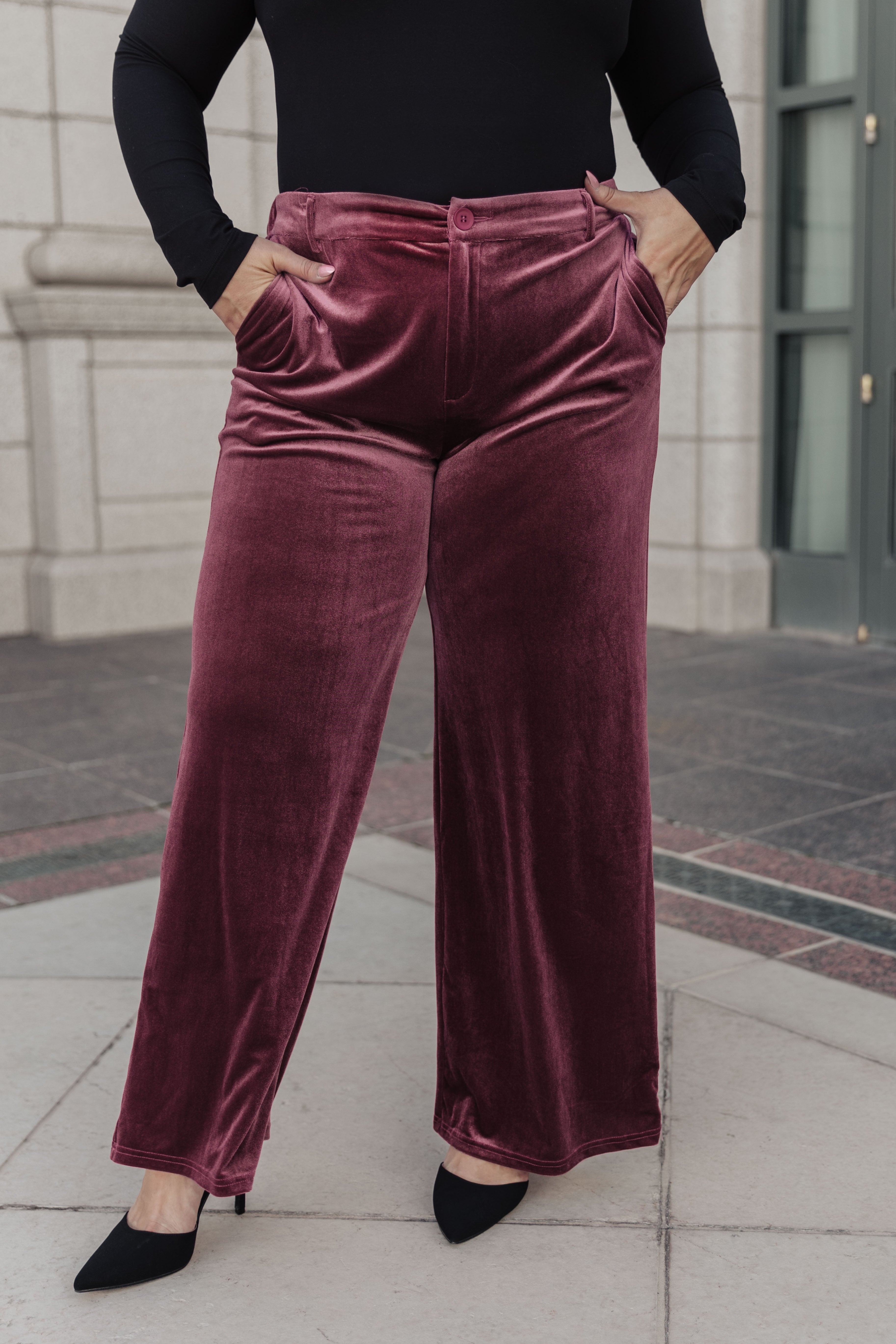 High Society Velvet Wide Leg Trousers