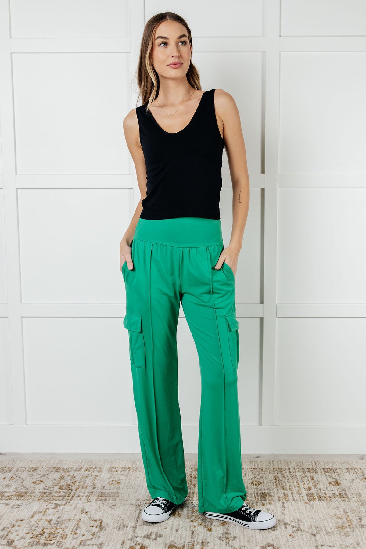 Race to Relax Cargo Pants in Emerald Green