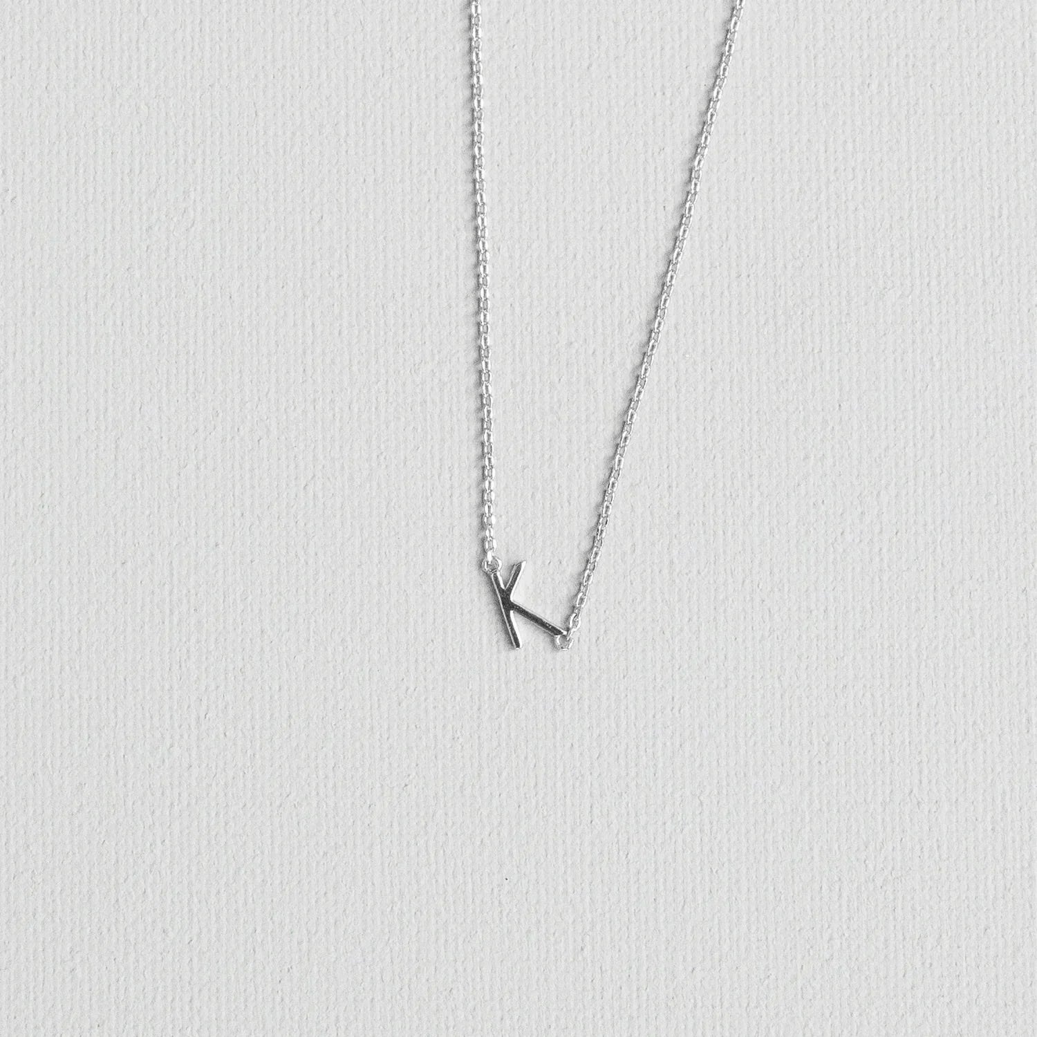 Initial Necklace Silver