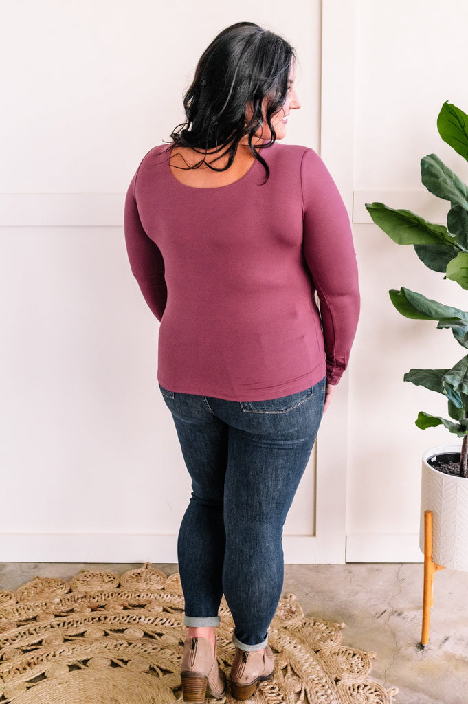 Square Neck Top With Built in Bra In Blossoming Lilac