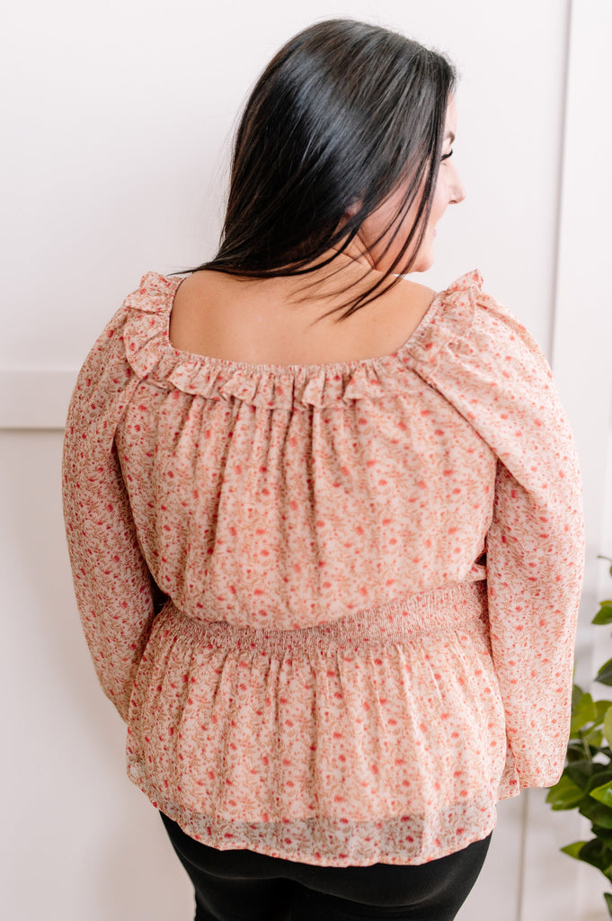 Smocked Blouse In Spring Country Florals